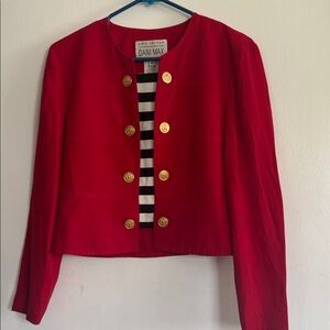 Lois Snyder Dani Max Red Military-Style  top